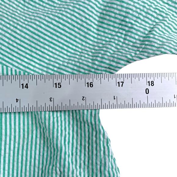 Urban Outfitters S Charlotte Seersucker Mini Dress Puff Sleeve Frock Green - Picture 7 of 10